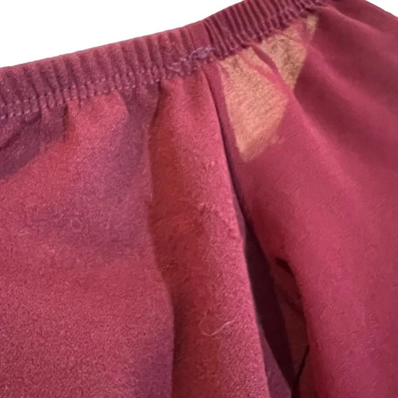 Windsor Dark Red Blouse Size Small Pointed V Neck Chiffon Cropped Long Sleeves - Picture 4 of 5